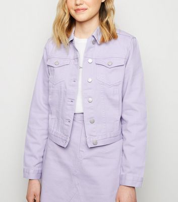 cropped purple denim jacket