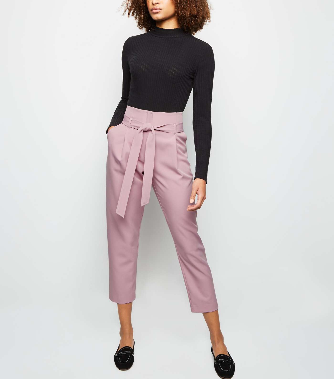 Lilac High Waist Paperbag Trousers