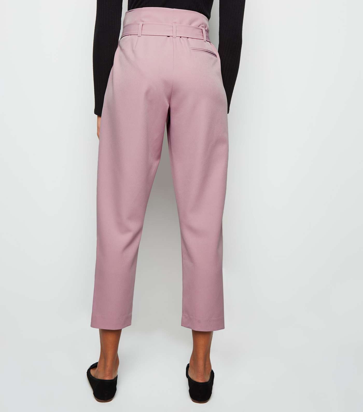 Lilac High Waist Paperbag Trousers Image 3