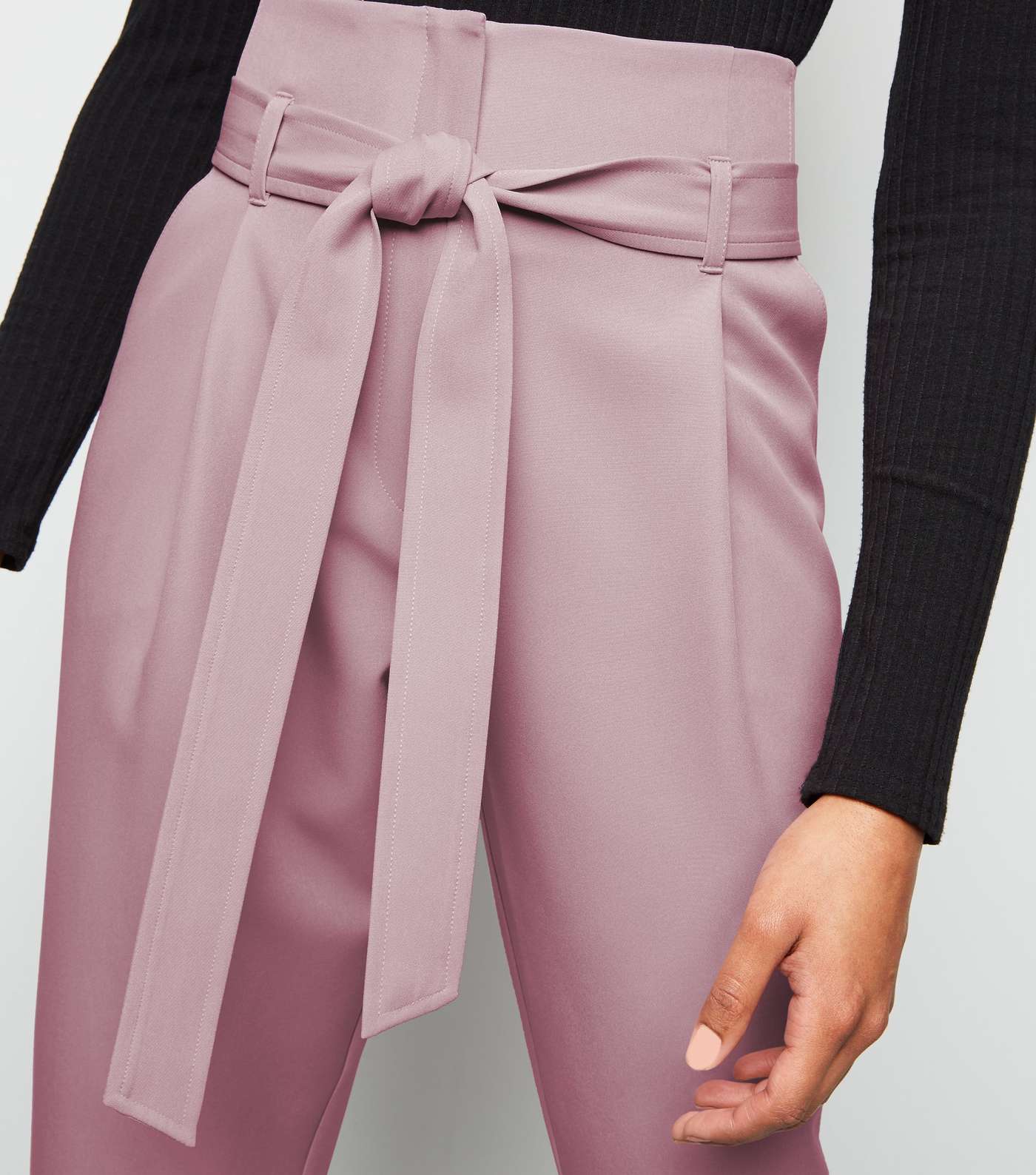 Lilac High Waist Paperbag Trousers Image 5