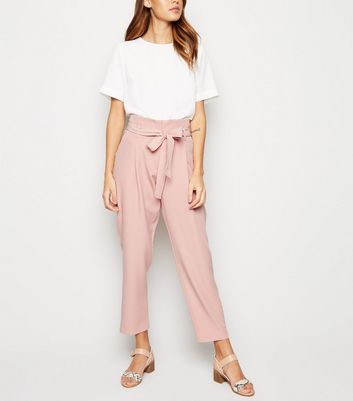 Pale Pink Wide Leg Trousers  New Look