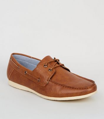 Tan Leather-Look Boat Shoes | New Look