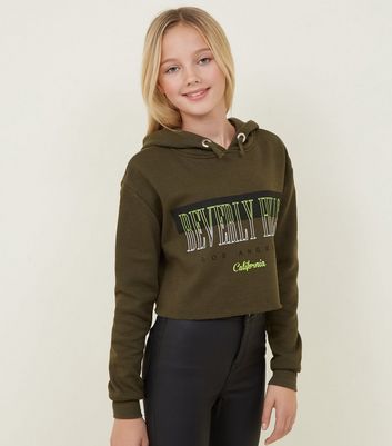 girls khaki hoodie