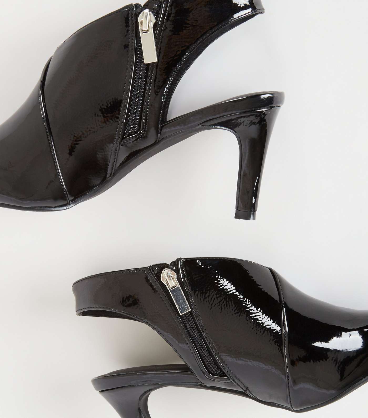 Black Patent Wrap Side Shoe Boots Image 4
