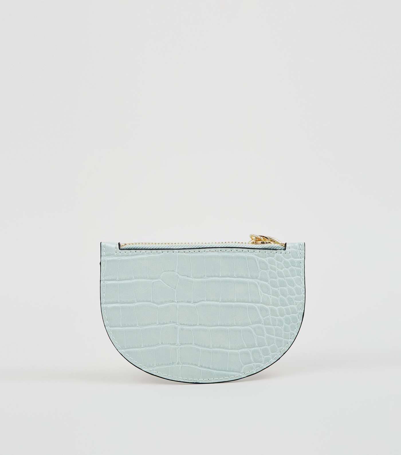 Mint Green Faux Croc Ring Zip Coin Purse Image 3