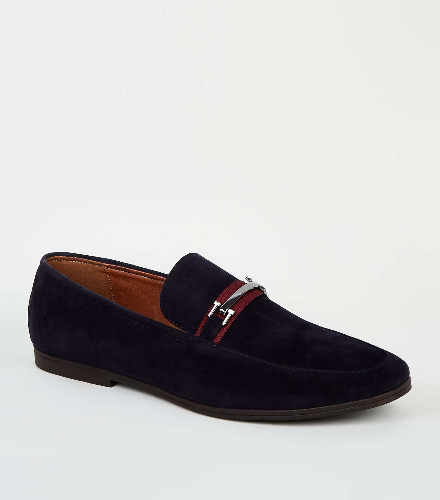 Navy Tape Bar Front Loafers Image 2