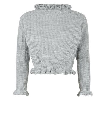 cropped jumper grey