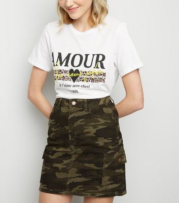 New look camo on sale skirt