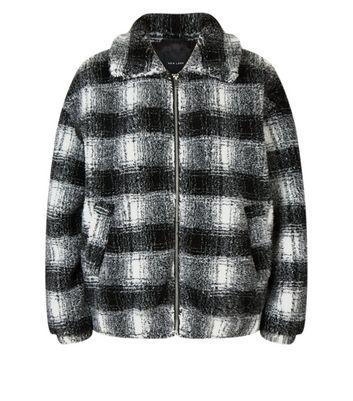 checkered teddy jacket
