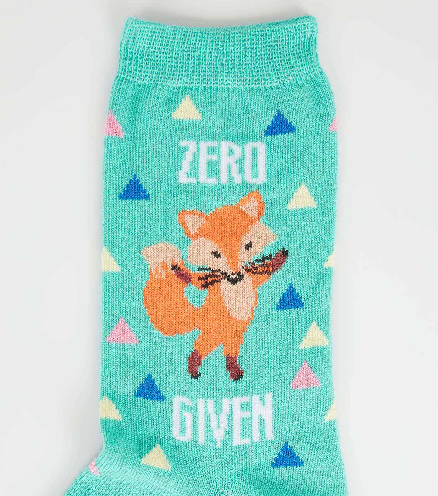 Teal Zeros Fox Given Slogan Socks Image 3