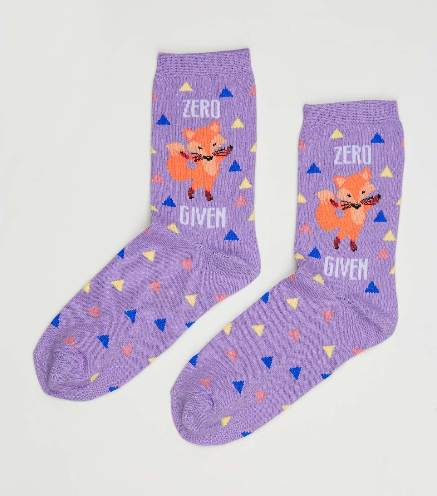 Lilac Zero Fox Given Slogan Socks 