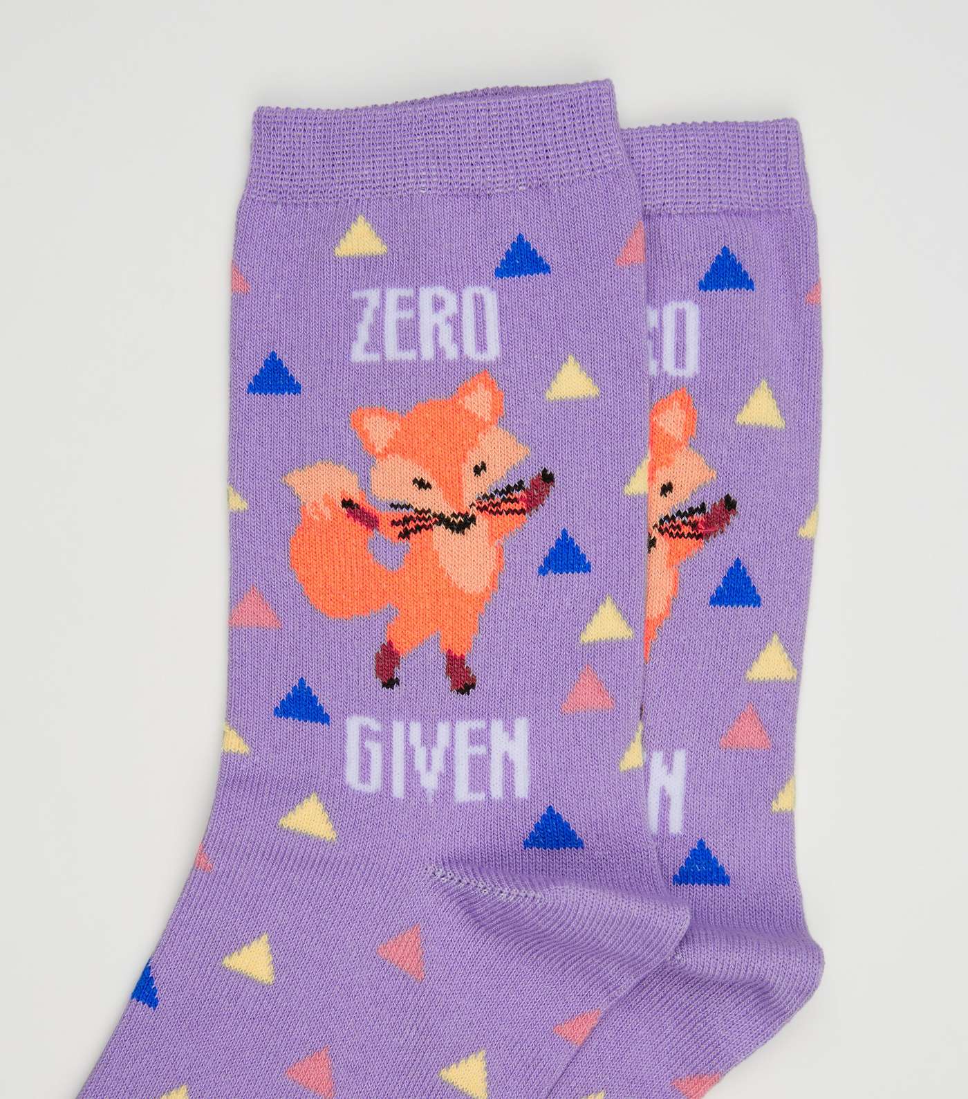 Lilac Zero Fox Given Slogan Socks  Image 3