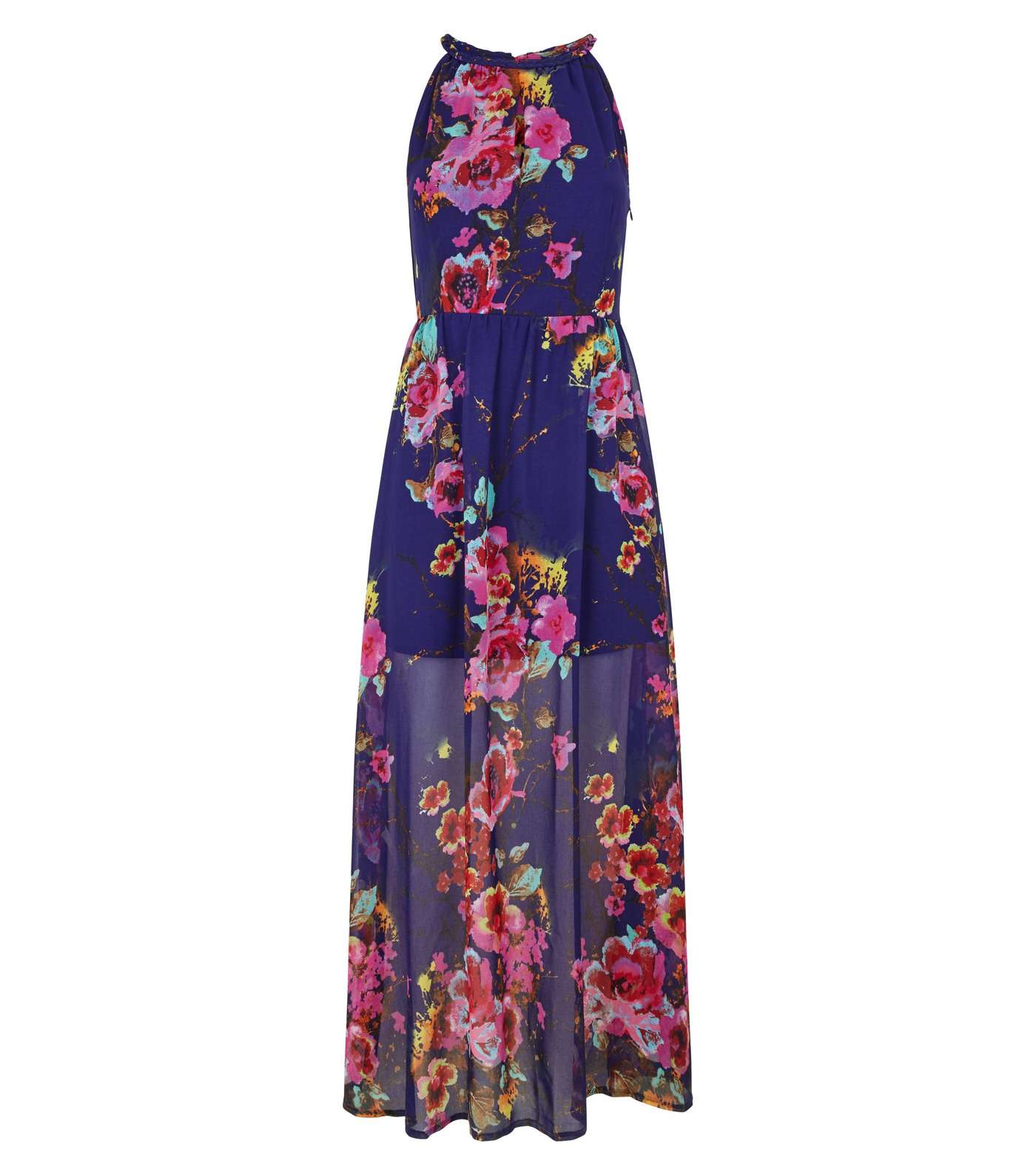 Blue Vanilla Blue Floral Halterneck Maxi Dress Image 4