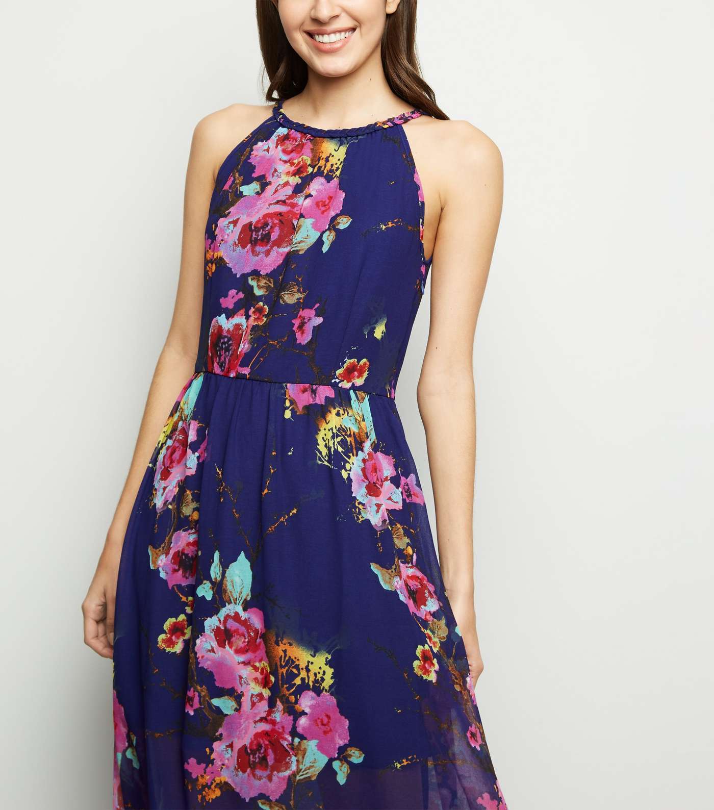 Blue Vanilla Blue Floral Halterneck Maxi Dress Image 2