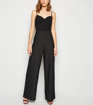 black wide leg trousers