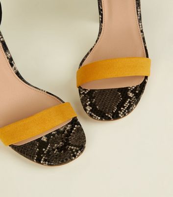 orange snakeskin heels