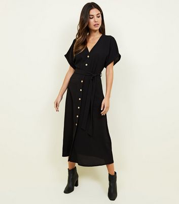 new look button up dress