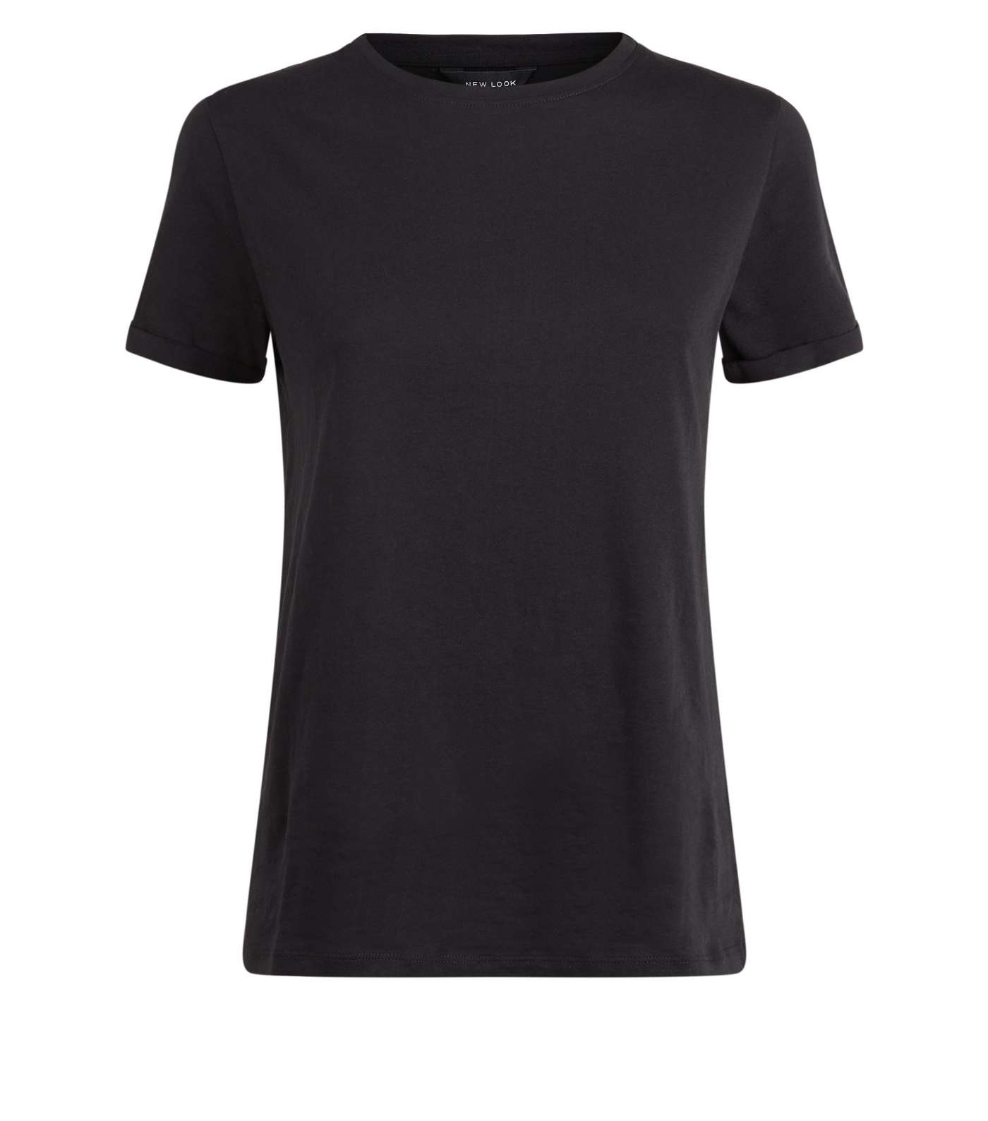 Black Organic Cotton Roll Sleeve T-Shirt Image 4