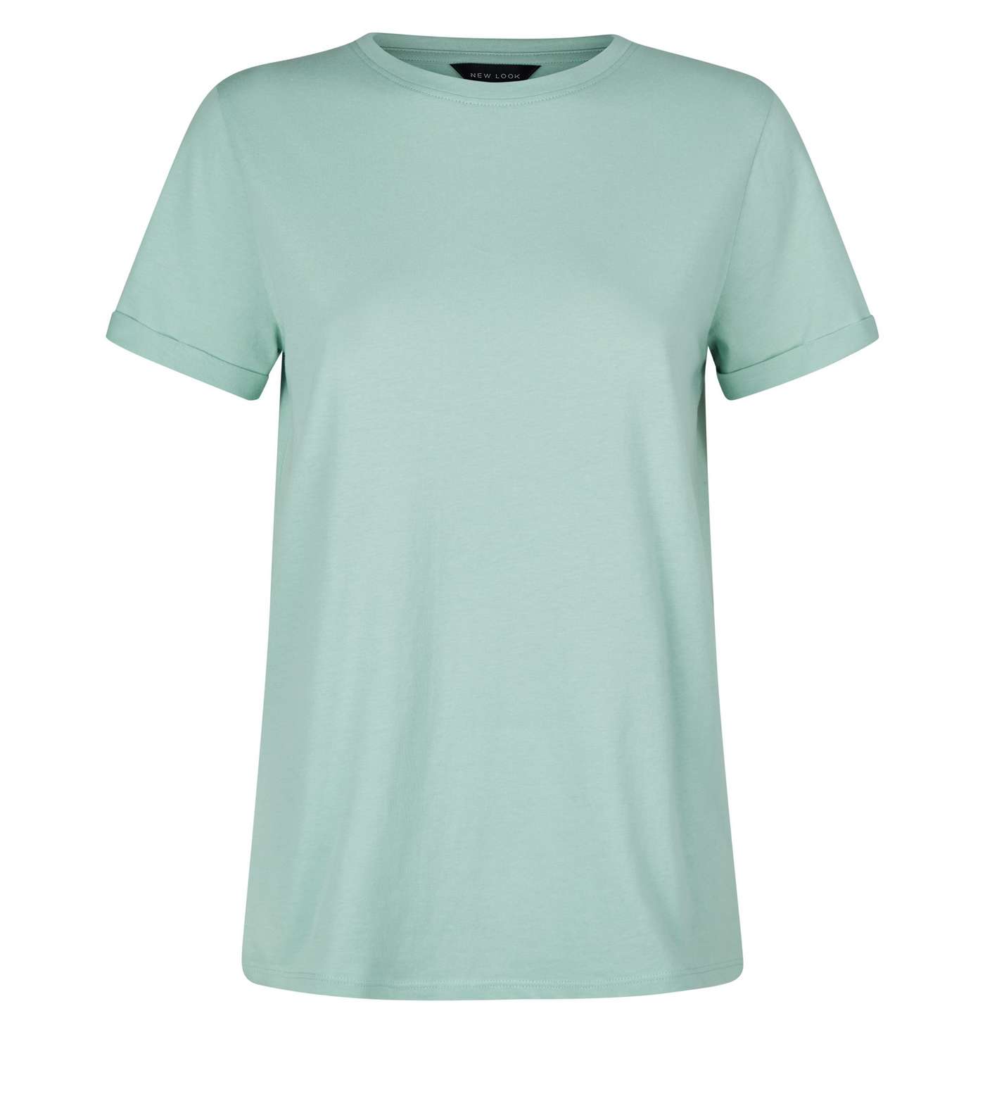 Mint Organic Cotton Roll Sleeve T-Shirt Image 3