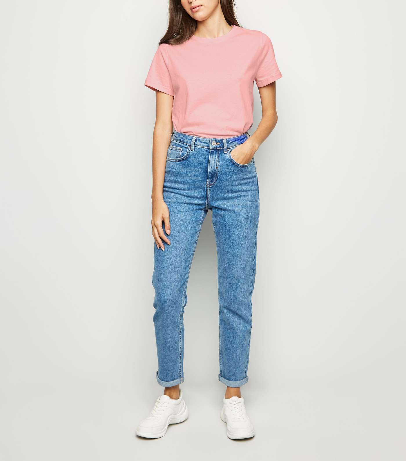 Pink Cotton Roll Sleeve T-Shirt  Image 2