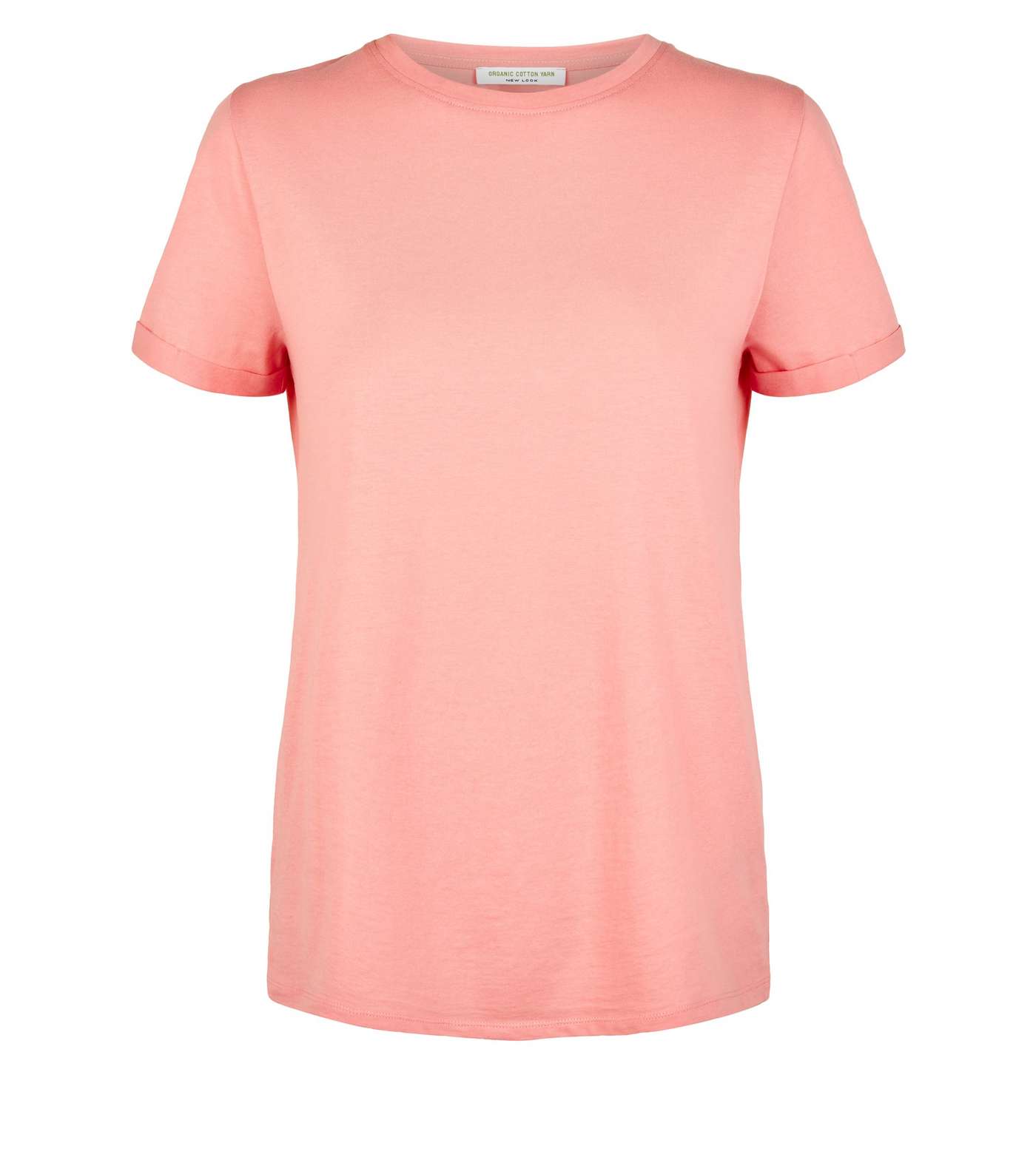Mid Pink Organic Cotton Roll Sleeve T-Shirt Image 4