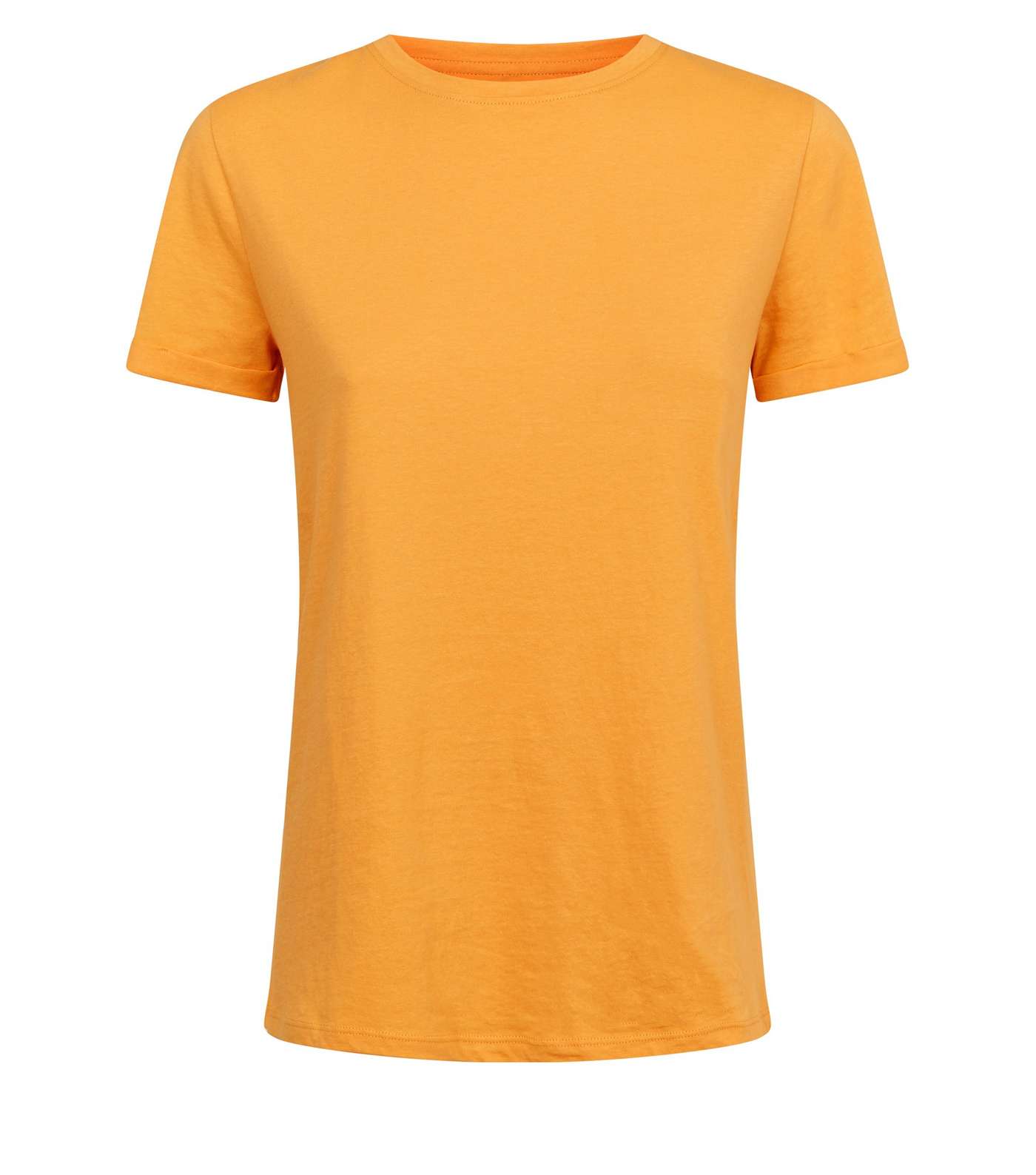 Bright Orange Organic Cotton Roll Sleeve T-Shirt Image 4