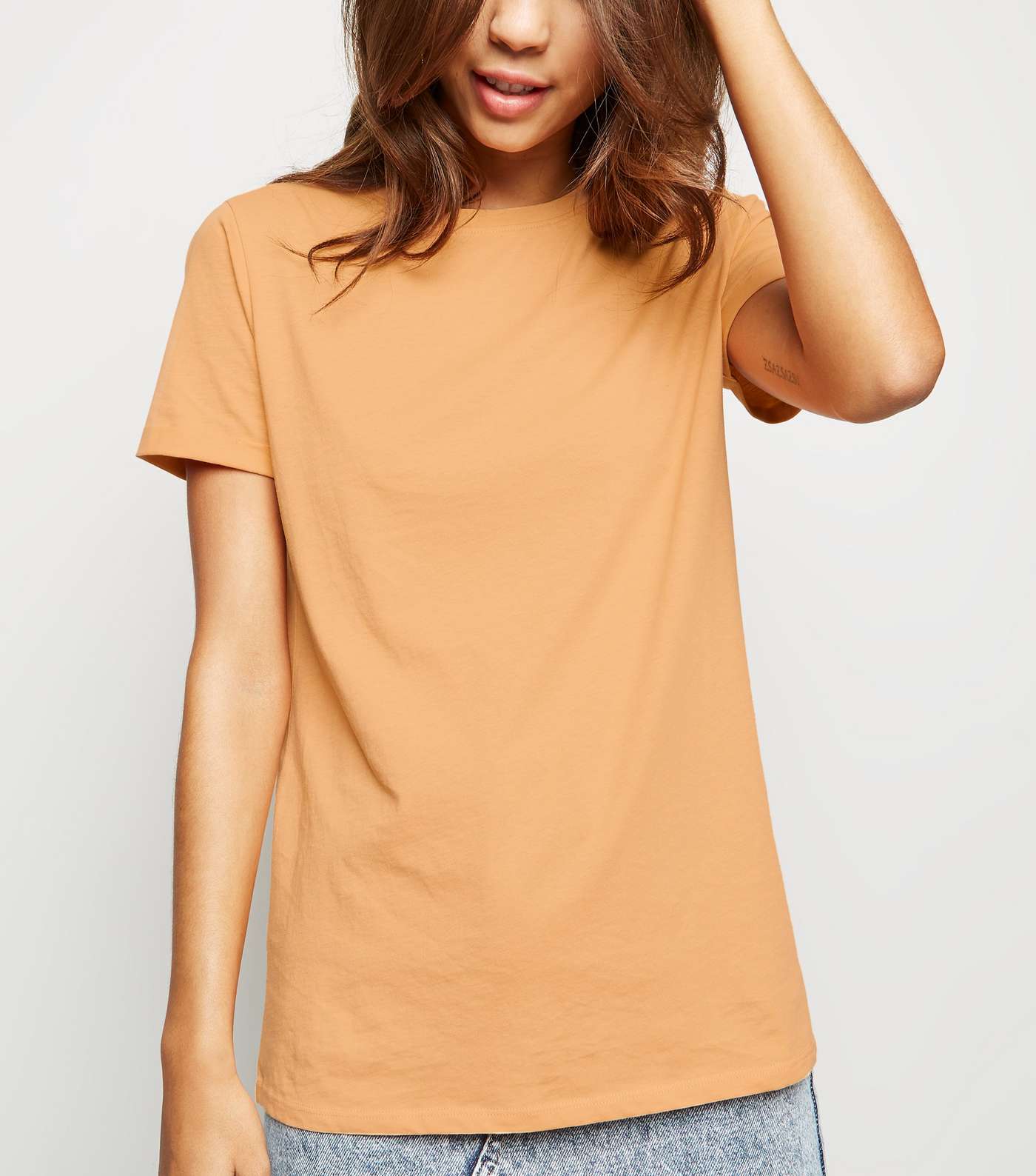 Coral Organic Cotton Roll Sleeve T-Shirt
