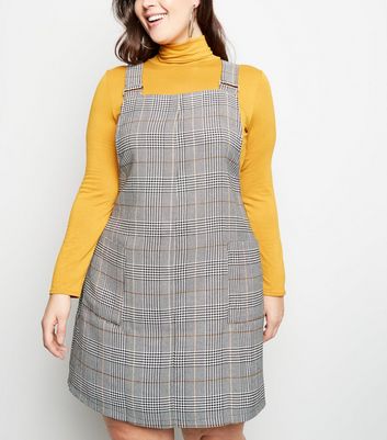 new look curve pinafore dress