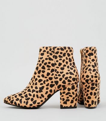 leopard print ankle boots block heel