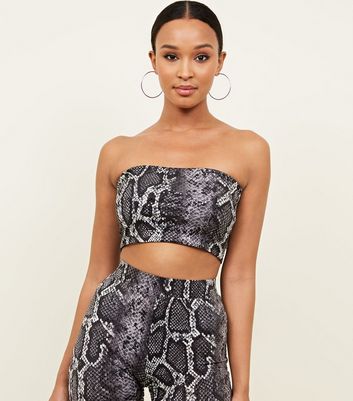 topshop snake print bandeau dress