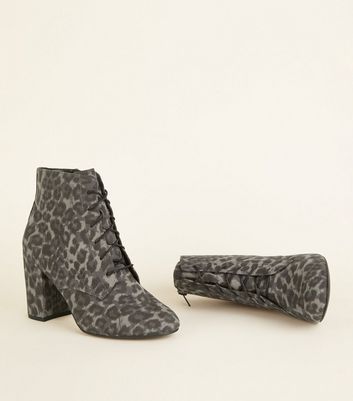 grey leopard print boots