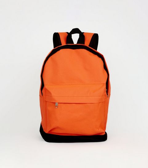 bright orange neon backpack | new look