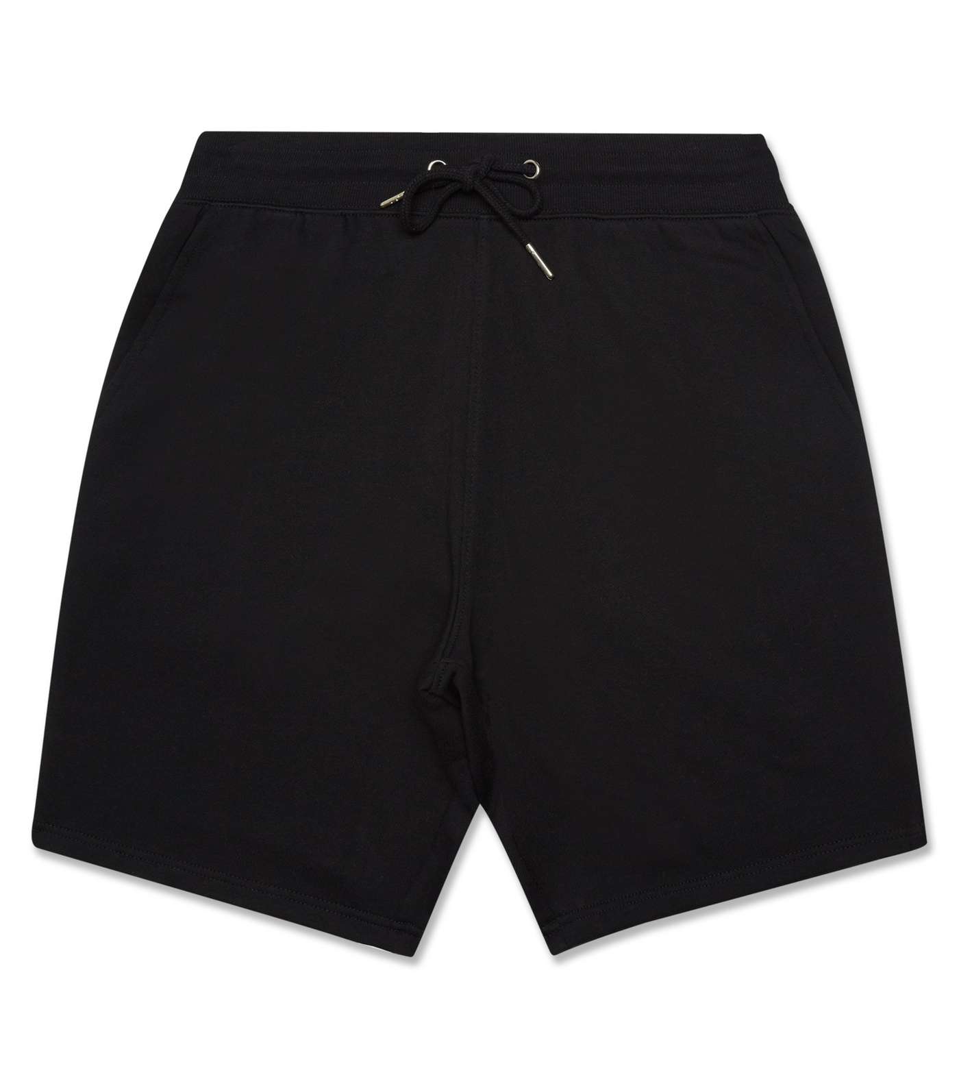 Black Drawstring Waist Jersey Shorts Image 4