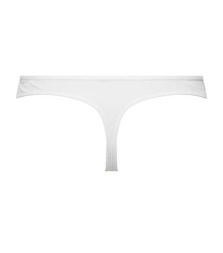 White Broderie Thong