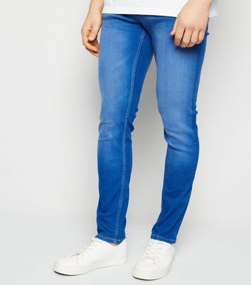 bright blue skinny jeans
