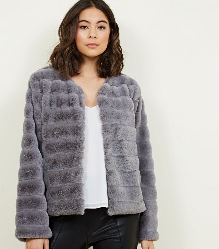 Parisian Grey Pelted Faux Fur Jacket New Look Parisian Grey Pelted Faux Fur Jacket The Look