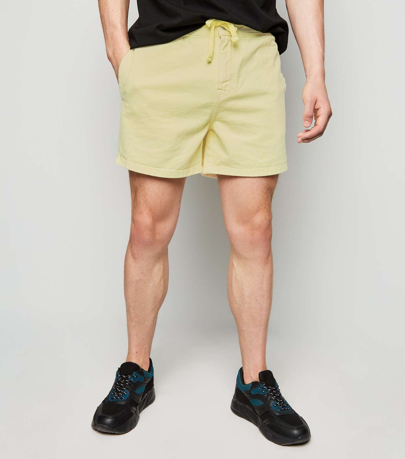 Pale Yellow Drawstring Shorts