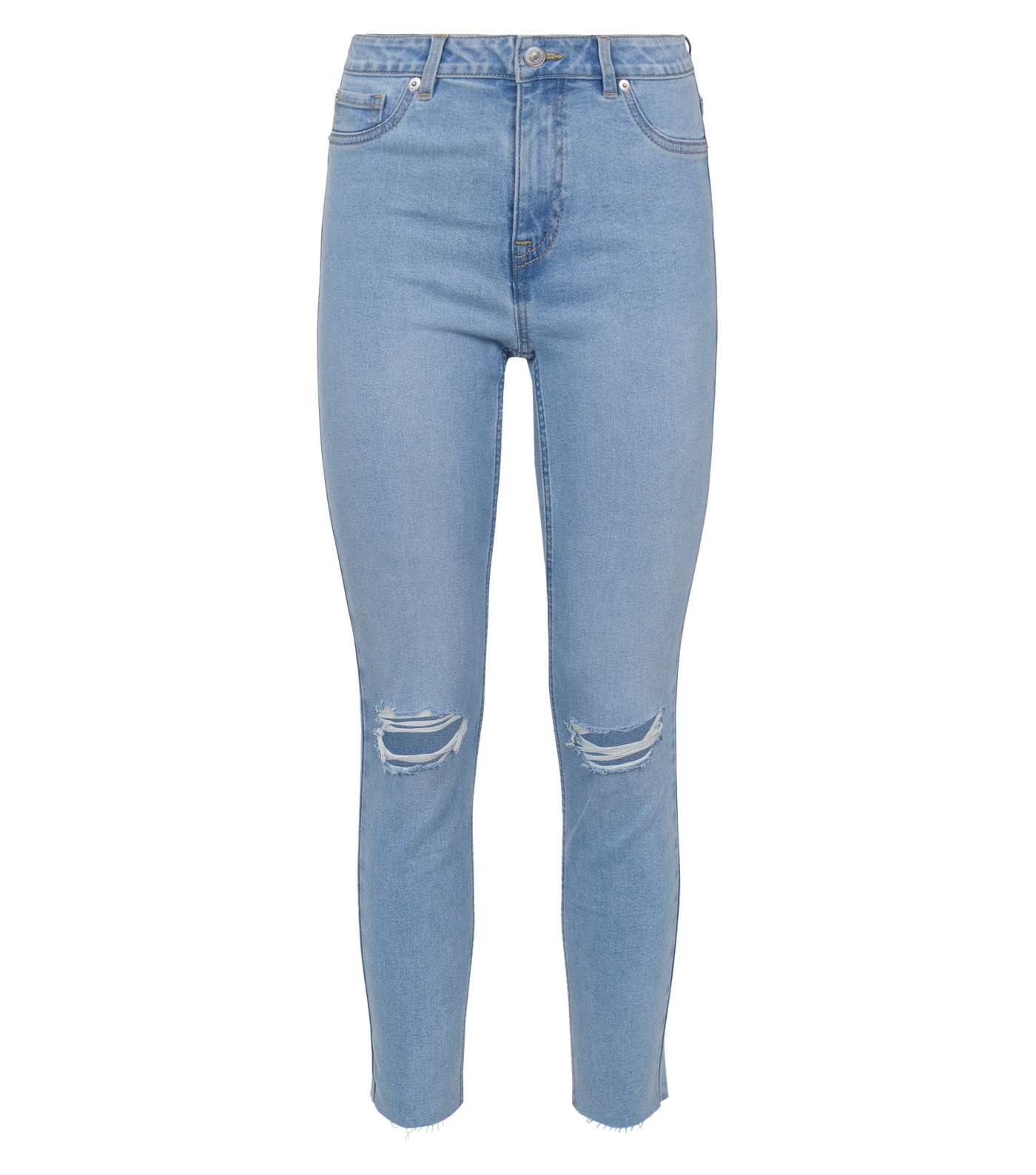 Bright Blue Bleach Wash Ripped Jenna Jeans Image 4