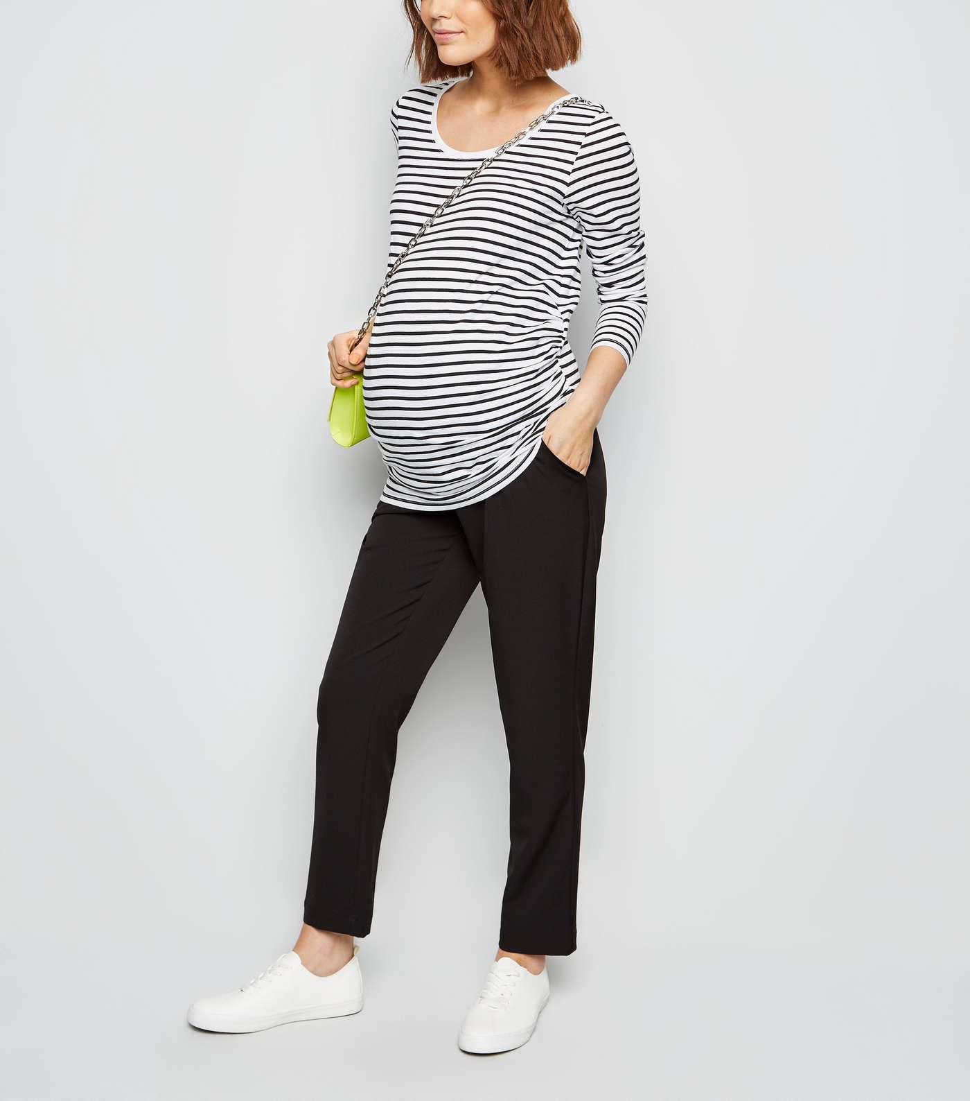 Maternity Black Lightweight Over Bump Trousers