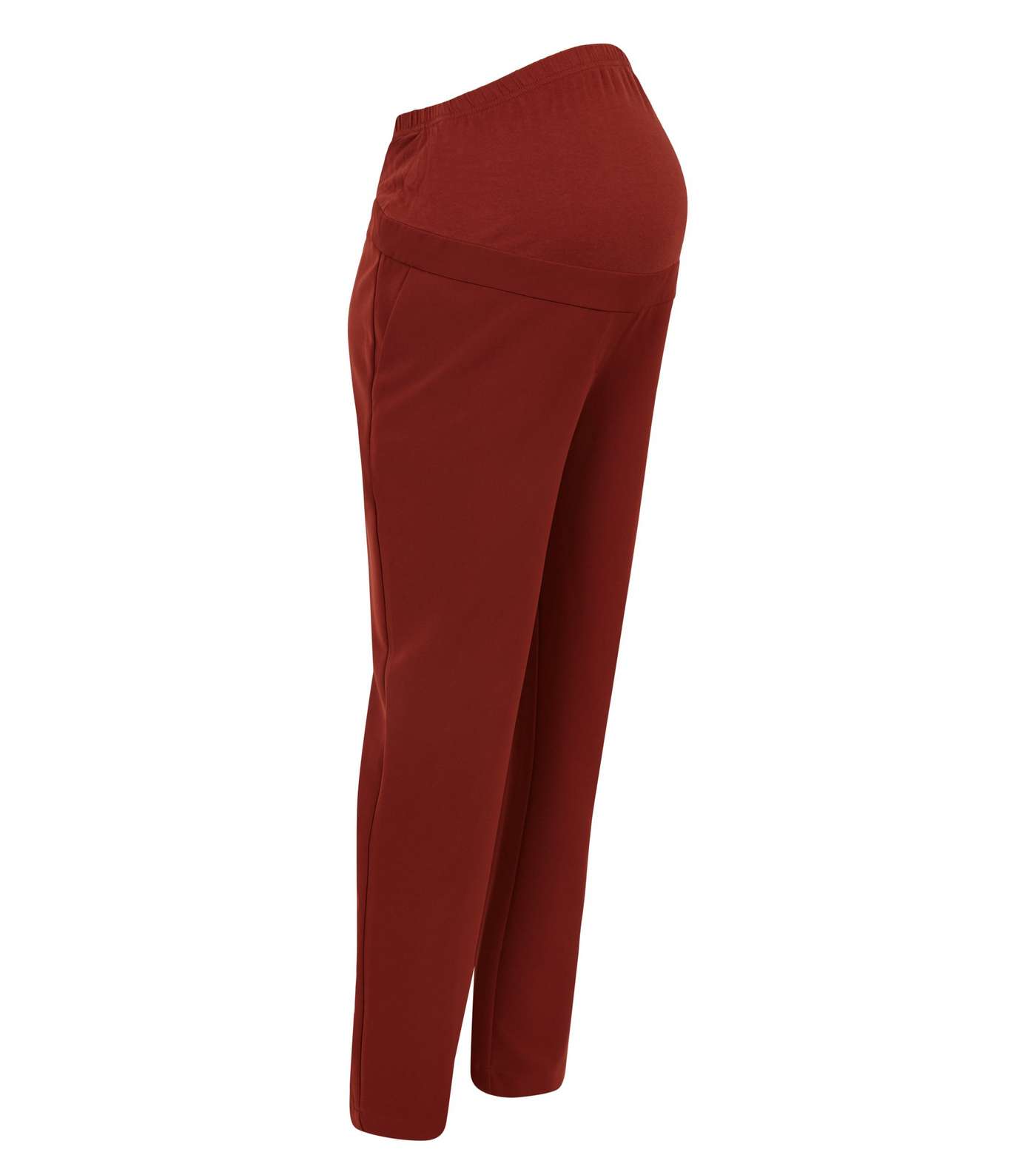 Maternity Rust Lightweight Over Bump Trousers Image 4