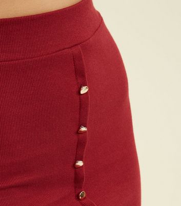 Tokyo Doll Burgundy Popper Front Midi Skirt New Look shop for Tokyo Doll Burgundy Popper Front Midi Skirt New Look at Shopo