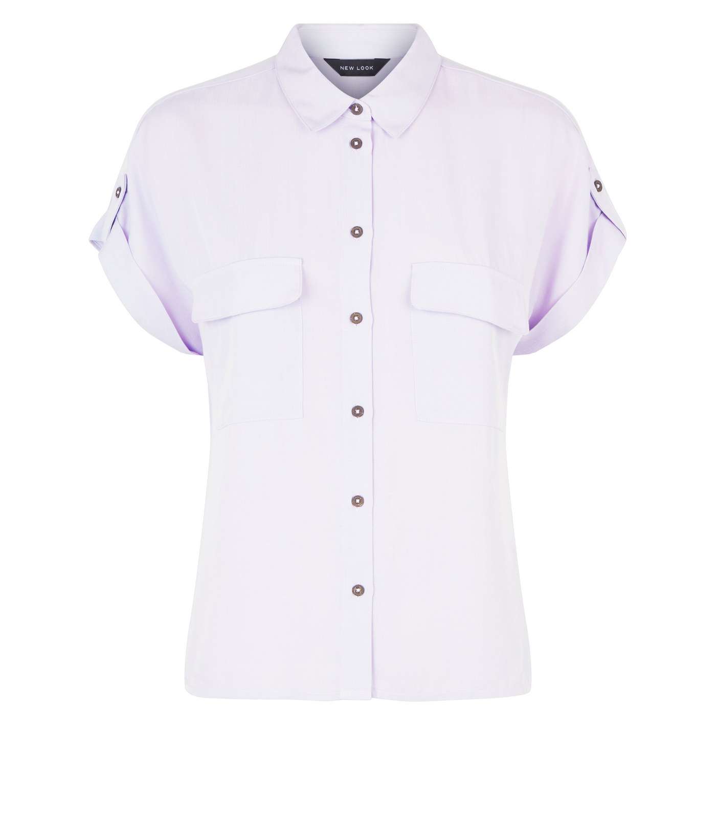 Lilac Pocket Front Short Sleeve Shirt Image 4