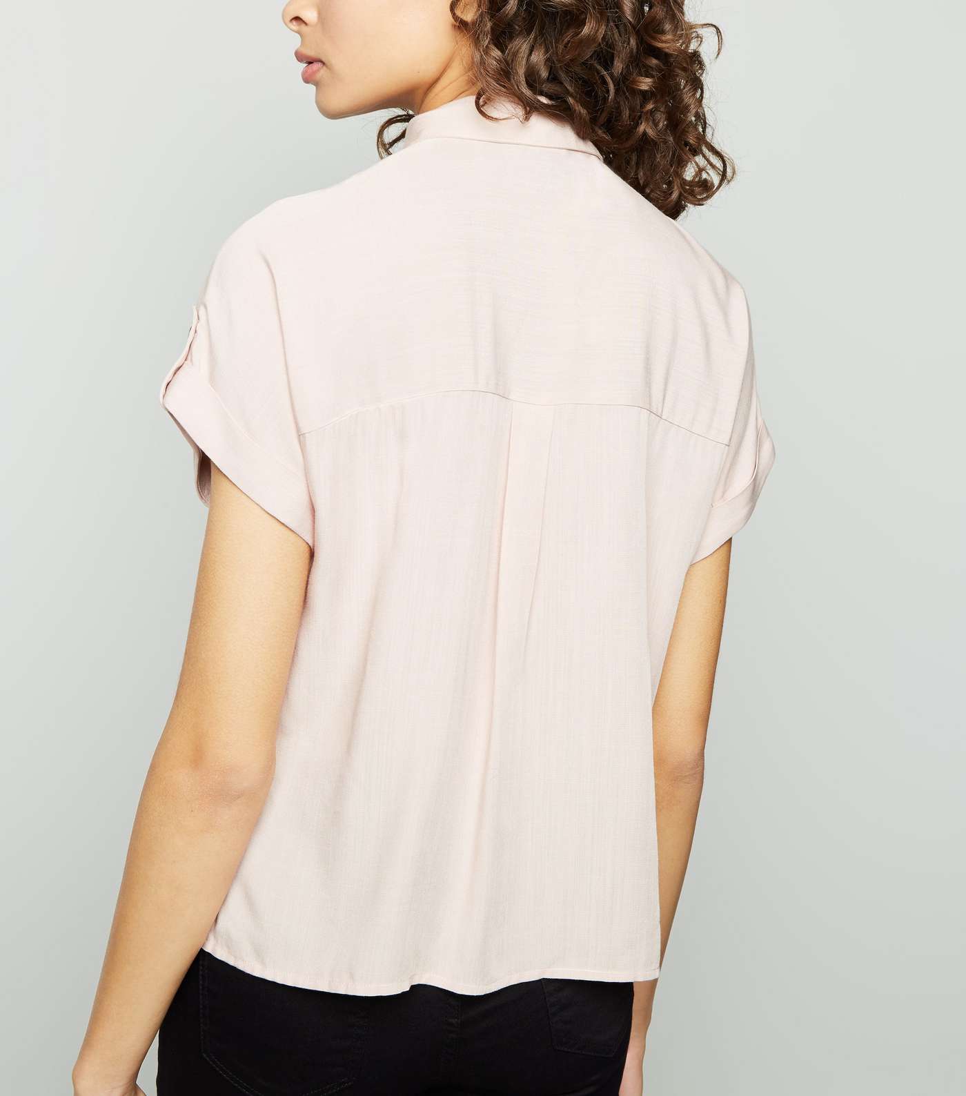 Mid Pink Pocket Front Short Sleeve Shirt Image 3