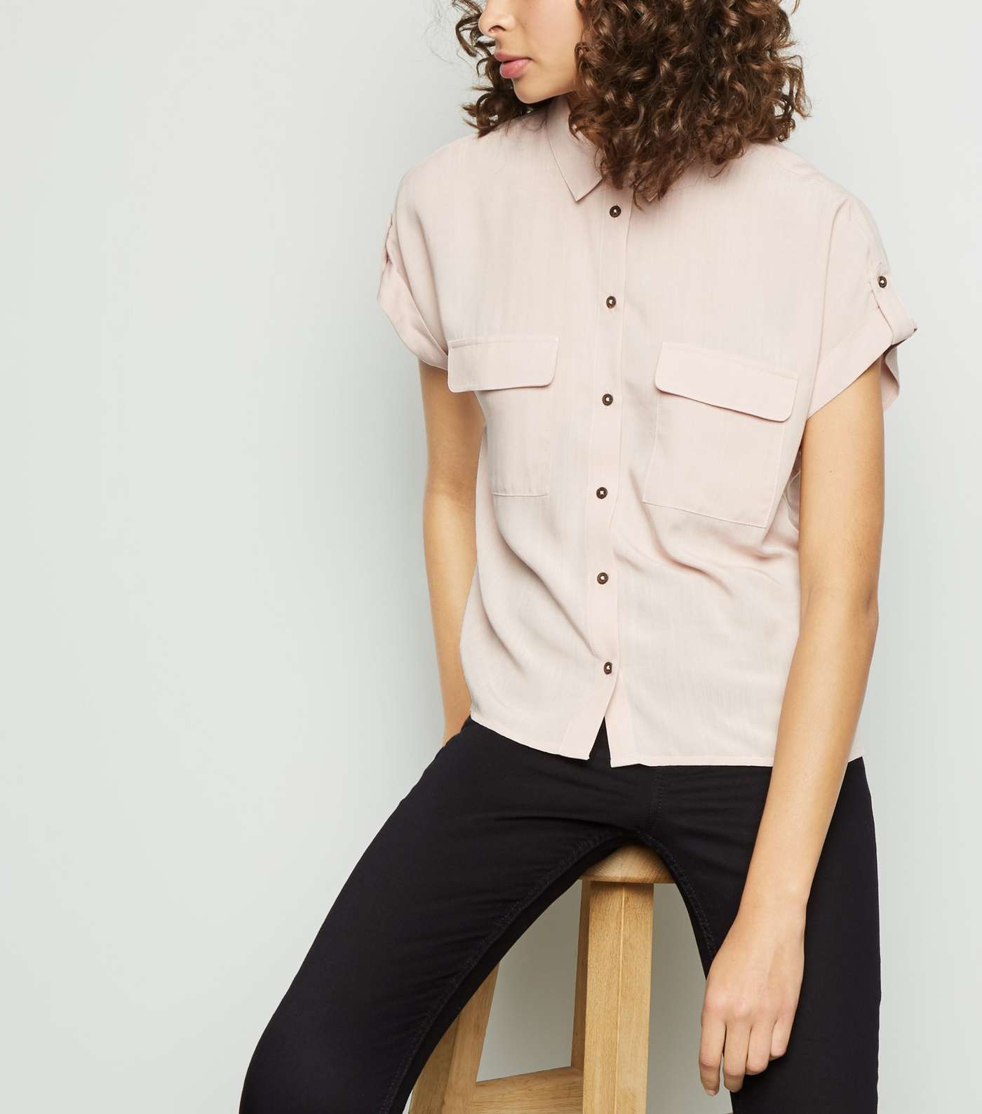 Mid Pink Pocket Front Short Sleeve Shirt Image 5