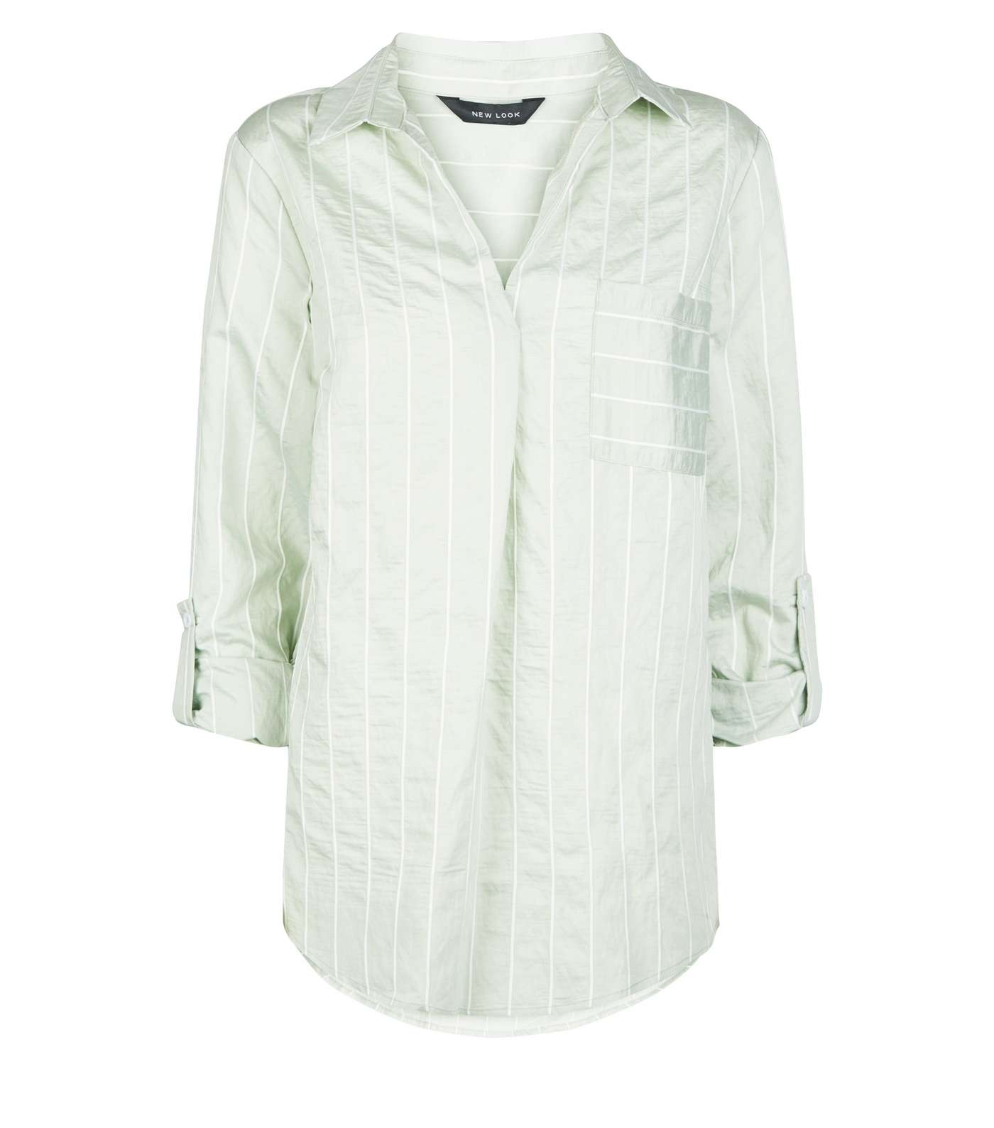 Mint Stripe Long Sleeve Overhead Shirt Image 4