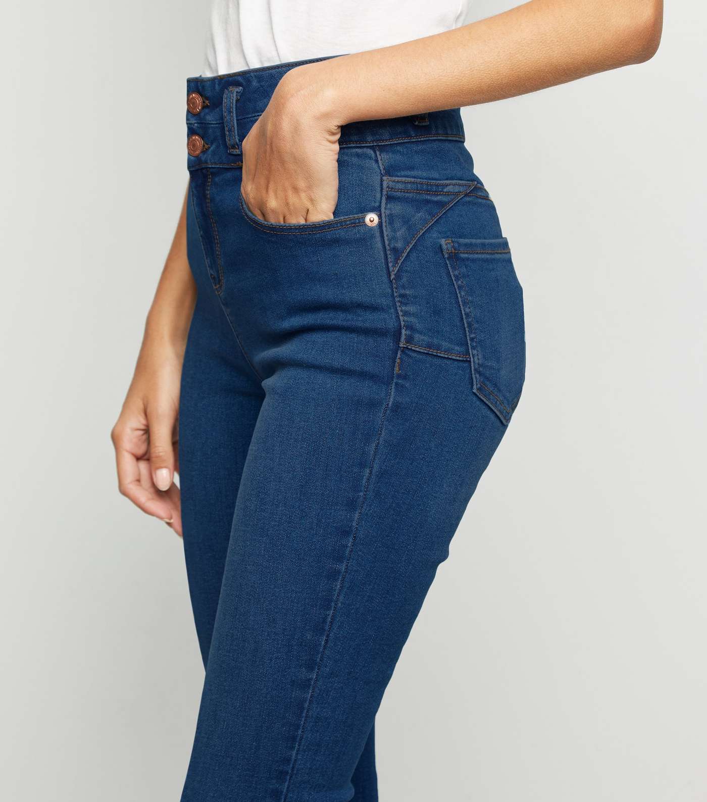Blue High Waist 'Lift & Shape' Skinny Jeans Image 5