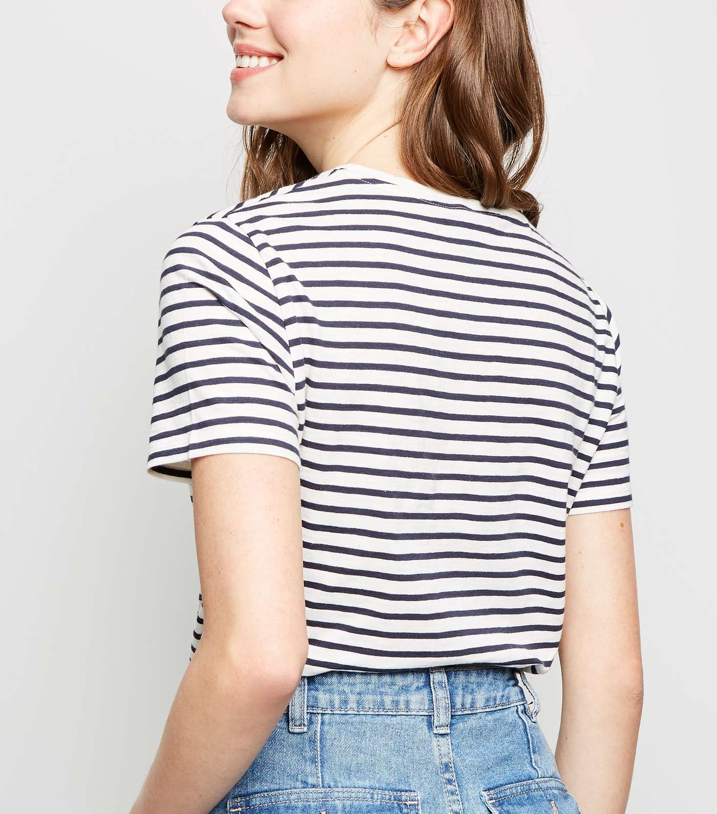 White Stripe Cotton T-Shirt  Image 3