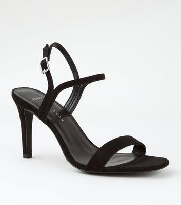 black mid heel stilettos