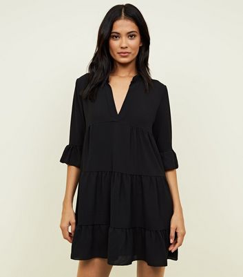 Cameo Rose Black Smock Dress | New Look