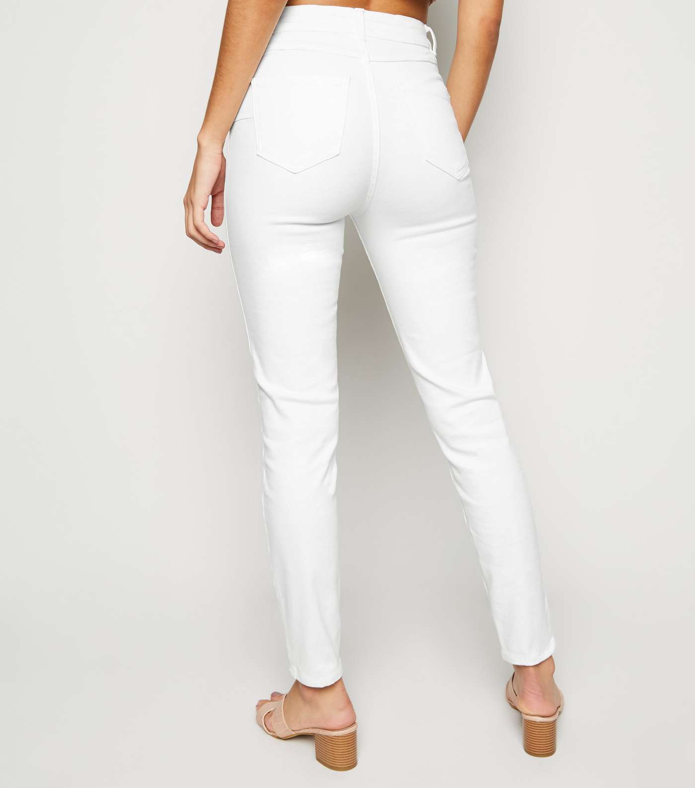 White High Waist 'Lift & Shape' Skinny Jeans Image 3